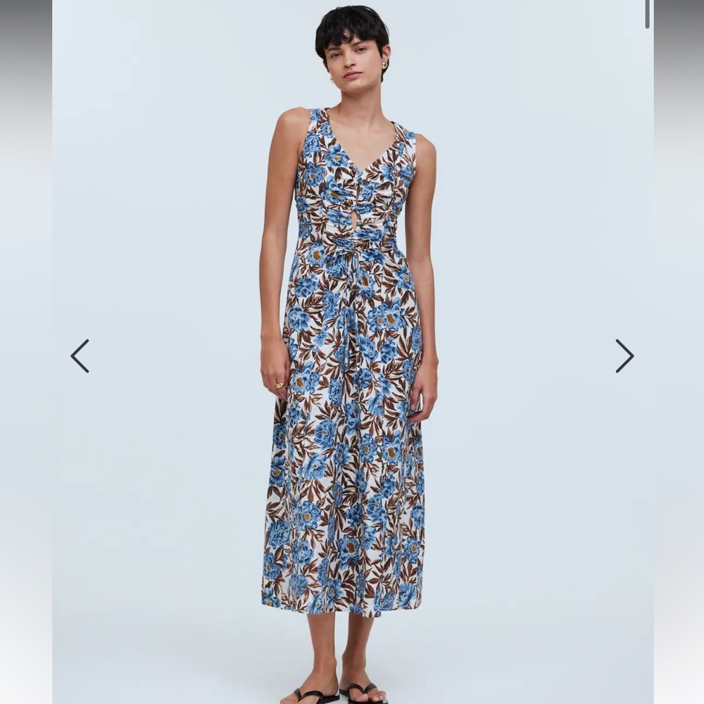 NWOT Sold Out Sleeveless V-Neck Midi Dress in Floral Madewell Women’s Size 4